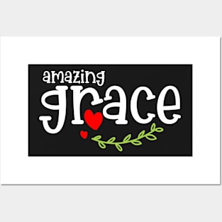 Amazing grace red heart Posters and Art